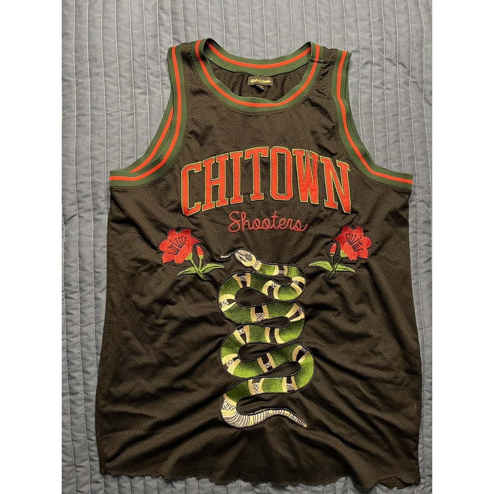 Karter Collection Chitown Shooters #45 Goat Basketball Jersey Men's Medium Black